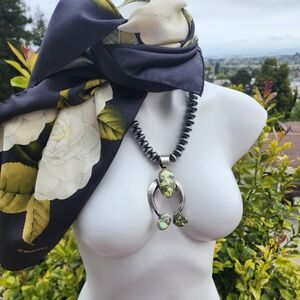 Elegant Silver and NAJA w/ Palamino Stone Necklace~ Chimney Butte ~ Native